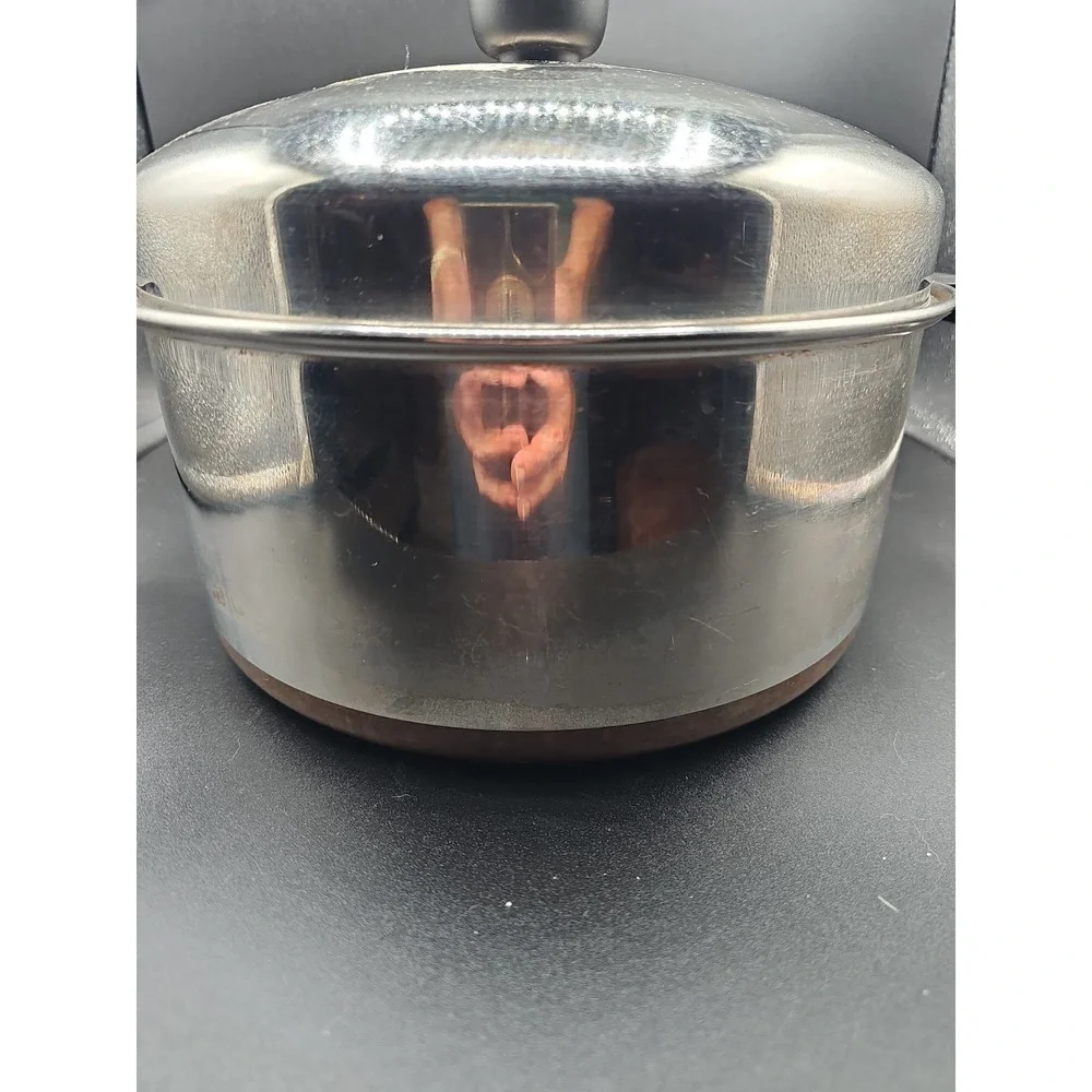 Vintage Revere Ware 1801 Copper Clad 5 Qt Casserole Pan Pot W Lid 10 In USA